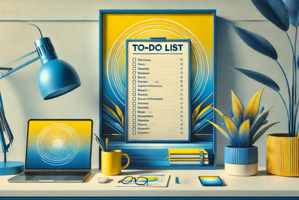 There is a desk with a to-do list to help organize your time. However, to-do list need to be complemented with other time management techniques to be effective.